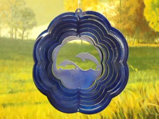 Dakota Steel Art 60402 10" Economy Dolphin Wind Spinner - Blue