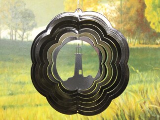 Dakota Steel Art 60501 10" Economy Lighthouse Wind Spinner - Black