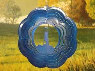 Dakota Steel Art 60502 10" Economy Lighthouse Wind Spinner - Blue