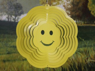 Dakota Steel Art 61014 10" Economy Smiley Face Wind Spinner - Yellow