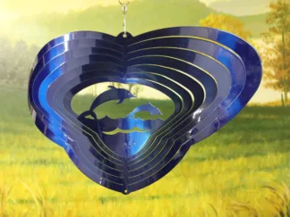 Dakota Steel Art 61802 Winged Sensation Dolphin" Wind Spinner - Blue