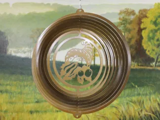 Dakota Steel Art 64255 12" Seasonal Horn 'O Plenty Wind Spinner - Copper Starlight