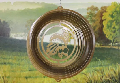 Dakota Steel Art 64255 12" Seasonal Horn 'O Plenty Wind Spinner - Copper Starlight