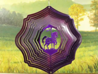 DSA 06078 12" Carousel Wind Spinner-Raspberry/Purple Starlight