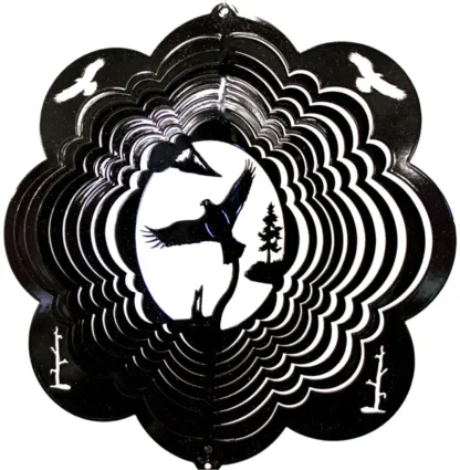 DSA 10251 12" Eagle 3D Wind Spinner-Black Starlight
