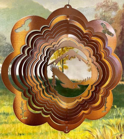 Dakota Steel Art 10355 12" Eagle Wind Spinner - Copper Starlight