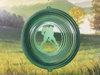 DSA 16356 12" Hockey Player Wind Spinner-Green Starlight