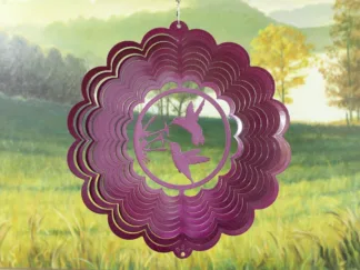 DSA 17760 12" Hummingbird Double Wind Spinner-Raspberry Starlight