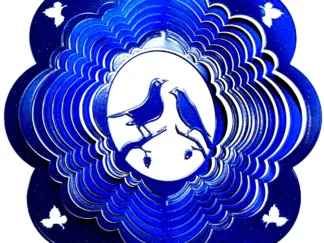 DSA 21352 12" Lovebirds Wind Spinner-Blue Starlight