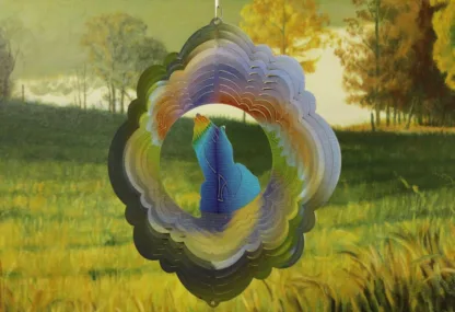Dakota Steel Art 27335 12" Praying Hands Wind Spinner - Swirl Printed