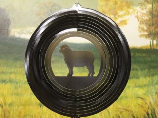 Dakota Steel Art 30651 12" Sheep Wind Spinner - Black Starlight