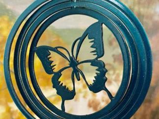 DSA 50312 4" Mini Butterfly Wind Spinner-Teal Starlight (Round)