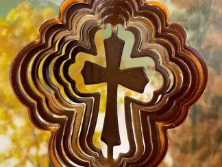 Dakota Steel Art 50755 4" Mini Cross Wind Spinner - Copper Starlight (Scalloped)