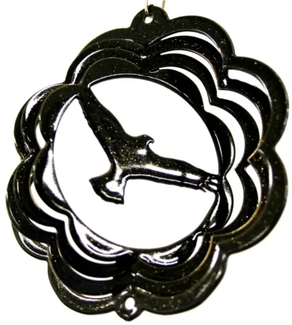DSA 50951 4" Mini Eagle Wind Spinner-Black Starlight (Scalloped) - Image 2