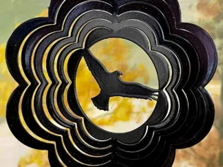 DSA 50951 4" Mini Eagle Wind Spinner-Black Starlight (Scalloped)