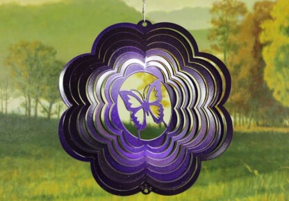 Dakota Steel Art 52359 8" Half Pint Butterfly Wind Spinner - Purple Starlight