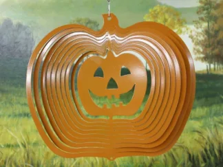 Dakota Steel Art 64458 12" Seasonal Jack 'O Lantern Wind Spinner - Orange Starlight