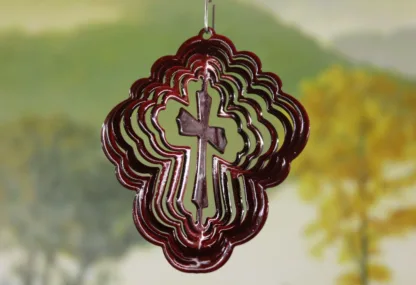 DSA 67761 3" Itsy Bitsy Cross Wind Spinner-Red Starlight