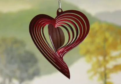 DSA 68061 3" Itsy Bitsy Heart Wind Spinner-Red Starlight