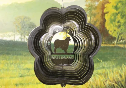 DSA 71251 12" Australian Dog Breed Wind Spinner-Black Starlight