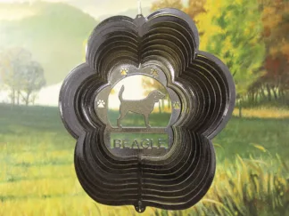 DSA 71651 12" Beagle Dog Breed Wind Spinner-Black Starlight