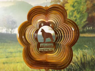 DSA 72005 12" Belgian Shepherd Dog Breed Wind Spinner-Copper Starlight