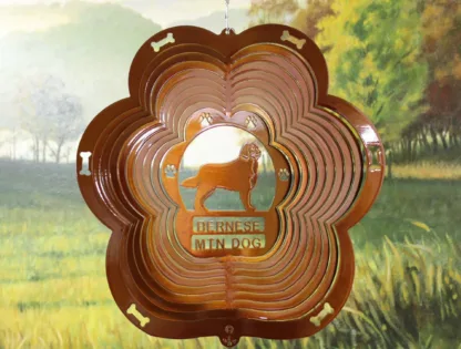 DSA 72205 12" Bernese Mtn Dog Breed Wind Spinner-Copper Starlight