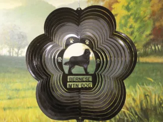 DSA 72251 12" Bernese Mtn Dog Breed Wind Spinner-Black Starlight
