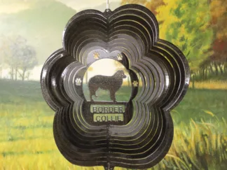 DSA 72751 12" Border Collie Dog Breed Wind Spinner-Black Starlight