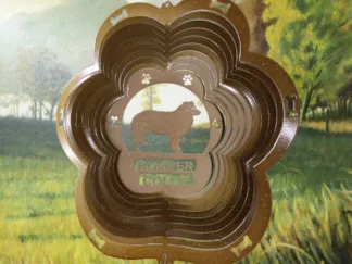 DSA 72755 12" Border Collie Dog Breed Wind Spinner-Copper Starlight