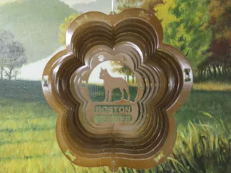 DSA 73055 12" Boston Terrier Dog Breed Wind Spinner-Copper Starlight