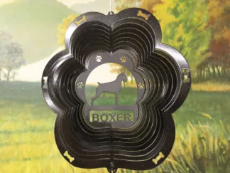 DSA 73251 12" Boxer Dog Breed Wind Spinner-Black Starlight