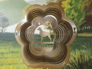 DSA 73455 12" Brittany Dog Breed Wind Spinner-Copper Starlight
