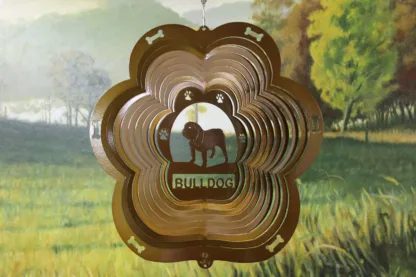 DSA 73755 12" Bulldog Dog Breed Wind Spinner-Copper Starlight