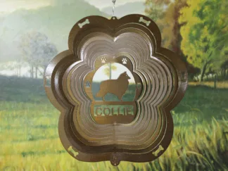DSA 74955 12" Collie Dog Breed Wind Spinner-Copper Starlight
