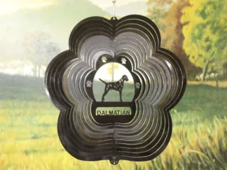 DSA 75251 12" Dalmatian Dog Breed Wind Spinner-Black Starlight