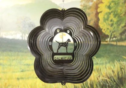DSA 75251 12" Dalmatian Dog Breed Wind Spinner-Black Starlight