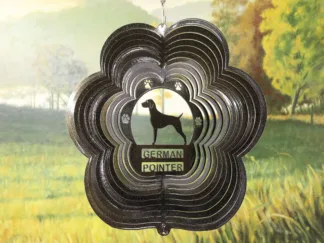 DSA 76551 12" German Pointer Dog Breed Wind Spinner-Black Starlight
