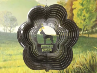 DSA 77251 12" Great Dane Dog Breed Wind Spinner-Black Starlight