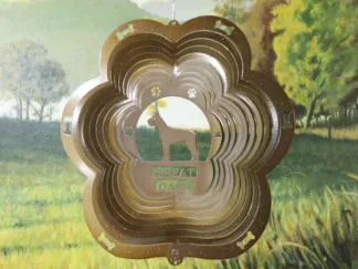 DSA 77255 12" Great Dane Dog Breed Wind Spinner-Copper Starlight