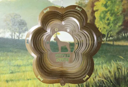 DSA 77255 12" Great Dane Dog Breed Wind Spinner-Copper Starlight