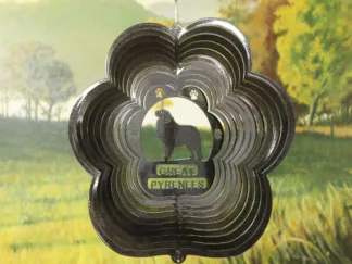DSA 77351 12" Great Pyrenees Dog Breed Wind Spinner-Black Starlight