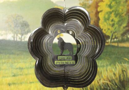 DSA 77351 12" Great Pyrenees Dog Breed Wind Spinner-Black Starlight