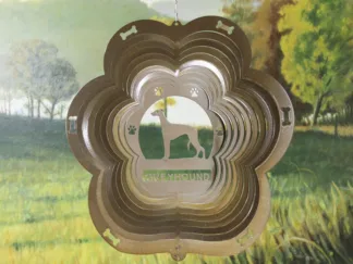 DSA 77555 12" Greyhound Dog Breed Wind Spinner-Copper Starlight