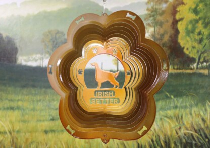 DSA 77955 12" Irish Setter Dog Breed Wind Spinner-Copper Starlight