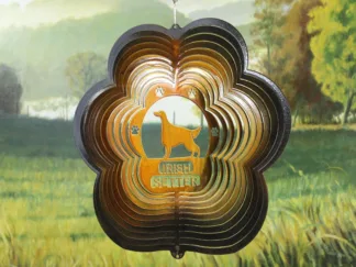 DSA 77975 12" Irish Setter Dog Breed Wind Spinner-Copper/Black Starlight
