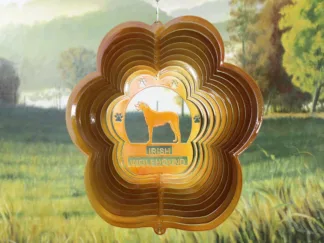 DSA 78205 12" Irish Wolfhound Dog Breed Wind Spinner-Copper Starlight