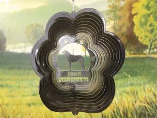 DSA 78251 12" Irish Wolfhound Dog Breed Wind Spinner-Black Starlight