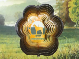 DSA 78275 12" Irish Wolfhound Dog Breed Wind Spinner-Copper/Black Starlight