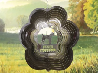 DSA 78451 12" Jack Russell Dog Breed Wind Spinner-Black Starlight